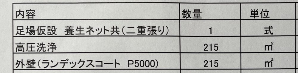 外壁塗装　足場　塗装見積り